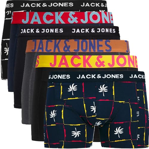 JACK & JONES Boxershorts 6er Pack Herren Trunks Shorts Baumwoll Mix Unterhose d.9a43 (XL - 6er, Mehrfarbig Bunt @17) von JACK & JONES