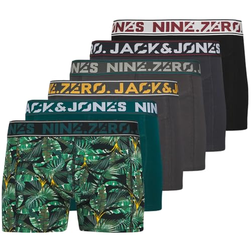 JACK & JONES Boxershorts 6er Pack Herren Trunks Shorts Baumwoll Mix Unterhose Mehrpack, Größe:L, Farbe:Mix 6 von JACK & JONES