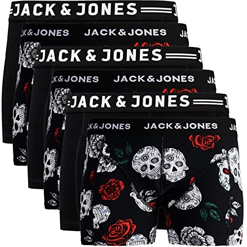 JACK & JONES Boxershorts 6er Pack Herren Trunks Shorts Baumwoll Mix Unterhose d.9a43 (4XL, Mehrfarbig Bunt @31) von JACK & JONES