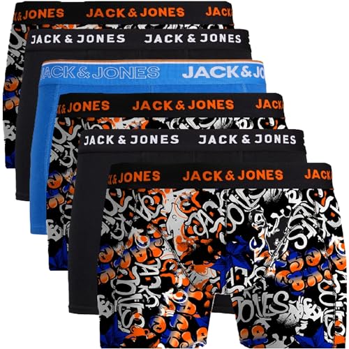 JACK & JONES Boxershorts 6er Pack Herren Trunks Shorts Baumwoll Mix Unterhose d.9a43 (S, Mehrfarbig Bunt @20) von JACK & JONES