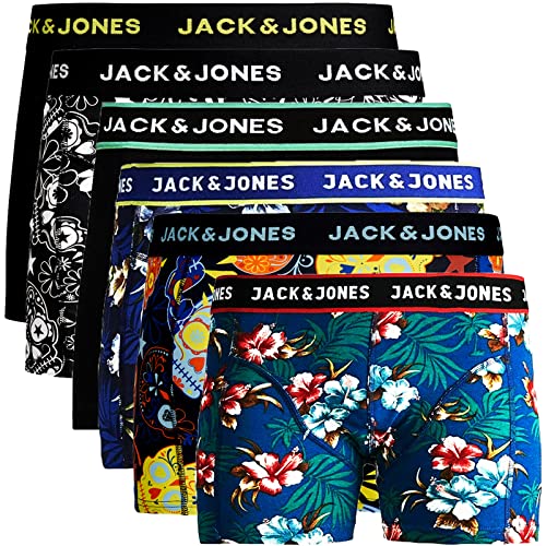 JACK & JONES Boxershorts 6er Pack Herren Trunks Shorts Baumwoll Mix Unterhose d.9a43 (S, Mehrfarbig Bunt @29) von JACK & JONES