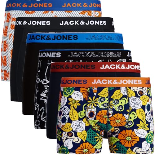 JACK & JONES Boxershorts 6er Pack Herren Trunks Shorts Baumwoll Mix Unterhose d.9a43 (S - 6er, Mehrfarbig Bunt @3) von JACK & JONES