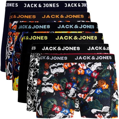 JACK & JONES Boxershorts 6er Pack Herren Trunks Shorts Baumwoll Mix Unterhose d.9a43 (XL, Mehrfarbig Bunt @21) von JACK & JONES