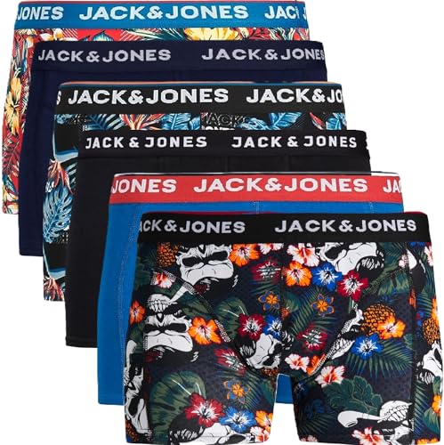 JACK & JONES Boxershorts 6er Pack Herren Trunks Shorts Baumwoll Mix Unterhose d.9a43 (XL, Mehrfarbig Bunt @21) von JACK & JONES