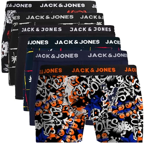 JACK & JONES Boxershorts 6er Pack Herren Trunks Shorts Baumwoll Mix Unterhose d.9a43 (XL - 6er, Mehrfarbig Bunt @10) von JACK & JONES