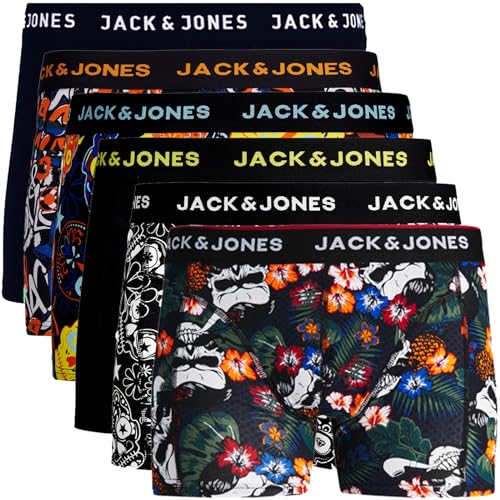 JACK & JONES Boxershorts 6er Pack Herren Trunks Shorts Baumwoll Mix Unterhose d.9a43 (XXL, Mehrfarbig Bunt @21) von JACK & JONES