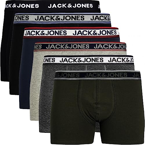 JACK & JONES Boxershorts 6er Pack Herren Trunks Shorts Baumwoll Mix Unterhose d.9a43 (XXL - 6er, Mehrfarbig Bunt @35) von JACK & JONES