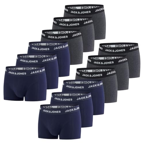 JACK & JONES Boxershorts Herren 12er Pack Basic Trunks Boxer Stretch Unterhosen Unterwäsche Retroshorts Set Baumwolle, Größe:S, Farbe:Farbmix 5 von JACK & JONES