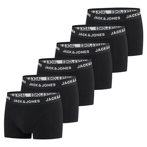 JACK & JONES Boxershorts Herren 6er Pack Basic Trunks Boxer Stretch Unterhosen Unterwäsche Retroshorts Set Baumwolle Schwarz Rot Grün Blau Grau L, Größe:L, Farbe:Pack 6 JACK & JONES Boxershorts Herren 6er Pack Basic Trunks Boxer Stretch Unterhosen Unterwäsche Retroshorts Set Baumwolle Schwarz Rot Grün Blau Grau L, Größe:L, Farbe:Pack 6 von JACK & JONES