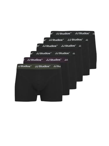 JACK & JONES Boxershorts Herren 6er Pack Basic Trunks Boxer Stretch Unterhosen Unterwäsche RetroshortsSet Baumwolle, Farbe:Black Plate, Größe:S JACK & JONES Boxershorts Herren 6er Pack Basic Trunks Boxer Stretch Unterhosen Unterwäsche RetroshortsSet Baumwolle, Farbe:Black Plate, Größe:S von JACK & JONES