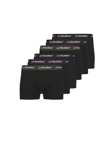 JACK & JONES Boxershorts Herren 6er Pack Basic Trunks Boxer Stretch Unterhosen Unterwäsche RetroshortsSet Baumwolle, Farbe:Mehrfarbig1, Größe:L von JACK & JONES