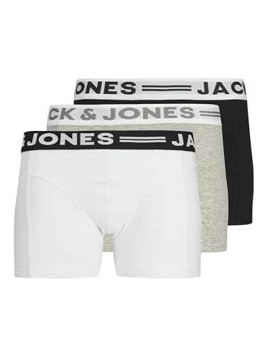 JACK & JONES Junior Jungen Sense Trunks 3-pack Noos Jr Shorts, Grau, 128 EU von JACK & JONES