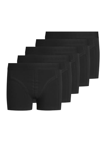 JACK & JONES Jungen Jacsimple Trunks 5 Pack Jr Boxershorts, Black/Detail:black - Black Black Black, 152 EU von JACK & JONES