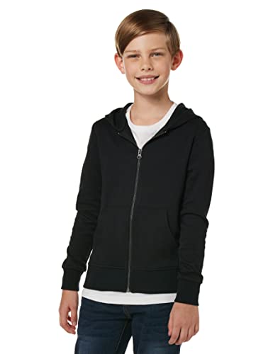 JACK & JONES Jungen Jjebasic Zip Hood Noos Jr Cardigan Sweater, Schwarz, 128 EU von JACK & JONES