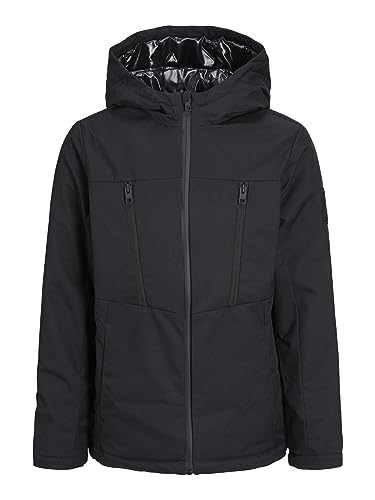 JACK & JONES Boy's JCOABEL Jacket SN JNR Jacke, Black/Detail:SOLID, 152 von JACK & JONES