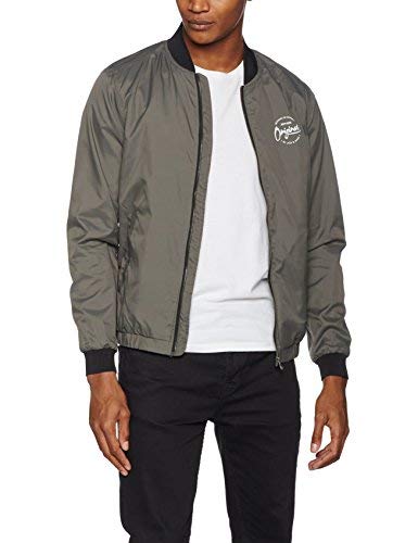 JACK & JONES Herren JORBRAVE Light Bomber Jacket PRE Spring Bomber Jacke,per Pack Grau (Beluga Fit:REG),Medium von JACK & JONES