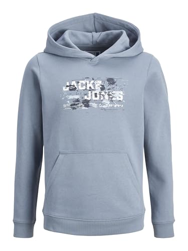 JACK&JONES JUNIOR Jungen Jcooutdoor Logo Sweat Hood Sn Jnr Kapuzenpullover, Flint Stone, 128 EU von JACK & JONES