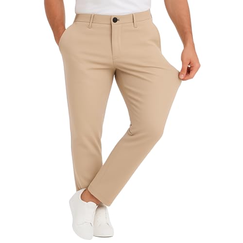 JACK & JONES Chino Hose Herren Slim Fit - Chinohose Männer aus Recyceltem Polyester - Klassische Performance Pants Herren Hose mit Stretch, Mid Rise, Umschlag-Saum von JACK & JONES