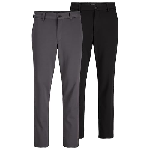 JACK & JONES Chino Hose Herren Regular Fit – Chinohose Männer im 2er Pack aus Recyceltem Polyester – Klassische Performance Pants Herren Hose mit Stretch, Mid Rise, Umschlag-Saum JACK & JONES Chino Hose Herren Regular Fit – Chinohose Männer im 2er Pack aus Recyceltem Polyester – Klassische Performance Pants Herren Hose mit Stretch, Mid Rise, Umschlag-Saum von JACK & JONES