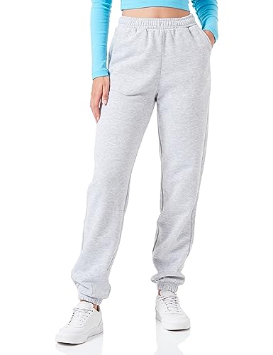 JACK & JONES Damen JXABBIE RLX HW Every Pants SWT NOOS Hose, Light Grey Melange/Print:White JJXX Logo, S von JACK & JONES