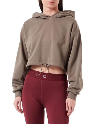 JACK&JONES Damen JXALLY Loose LS Crop Hood SWT Kapuzenpullover, Morel, L von JACK & JONES