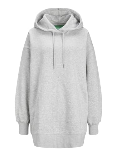 JACK&JONES Damen JXALLY VOL LS Hood SWT Kapuzenpullover, Light Grey Melange, L von JACK & JONES