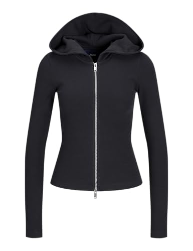 JJXX Damen JXFANANDA STR LS Hood Cardigan JRS SN Jacke, Phantom, L von JJXX