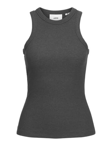 JJXX Damen JXFOREST STR SL Rib TOP JRS NOOS Tanktop, Dark Grey Melange, X-Large von JJXX