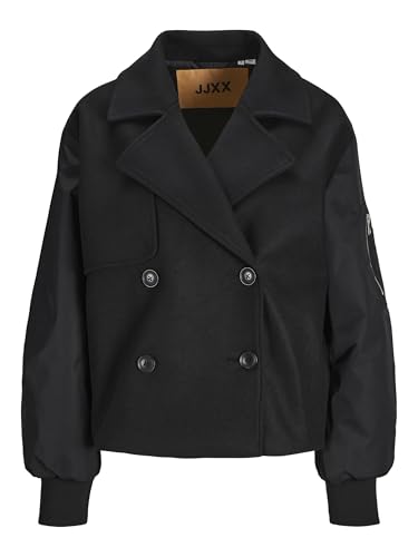 JACK&JONES Damen JXHARPER Mix Biker Jacket OTW Jacke, Black, M von JACK & JONES