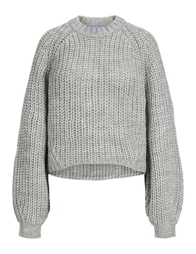 JJXX Damen JXKELLY Chunky Crew Neck Knit Strickpullover, Grey Melange, XS von JJXX