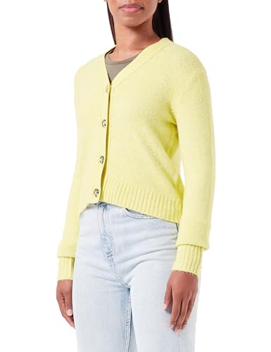 JACK&JONES Damen JXREGINA Diverse Cardigan Knit SN Strickjacke, Limeade/Detail:/Moonbeam Neck Piping, L von JACK & JONES