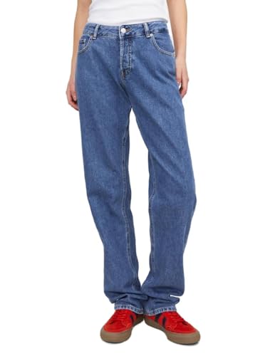 JACK&JONES Damen JXSEOUL Straight LW Jeans R3058 DNM Jeanshose, Medium Blue Denim, 28W / 30L von JACK & JONES