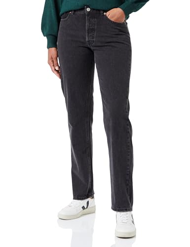 JACK&JONES Damen JXSEOUL Straight MW Jeans R3049 DNM Jeanshose, Black Denim, 28W / 32L von JACK & JONES