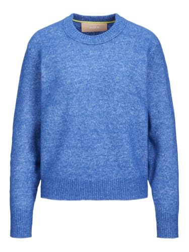 JJXX Jack&Jones Damen JXSILINE Diverse Crew Knit NOOS Strickpullover, Blue Iolite/Detail:/Limeade Neck Piping, XS von JJXX