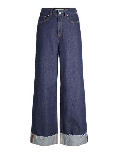 Jack&Jones Damen JXTOKYO Wide FOLD UP HW Jeans R6055 DNM Jeanshose, Dark Blue Denim, 31W / 34L von JJXX