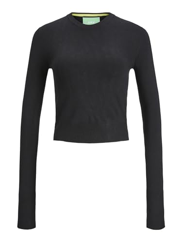 JACK & JONES Damen Jjxx Jxvalentina Soft Cropped Cn Knit Pullover, Schwarz, XS EU von JJXX