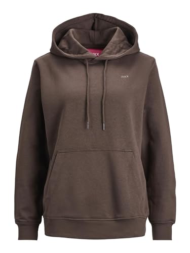 JACK & JONES Damen Jxabbie Rlx Ls Every Hood Swt Noos Kapuzenpullover, Seal Brown/Print:morel Jjxx Logo, XS von JACK & JONES