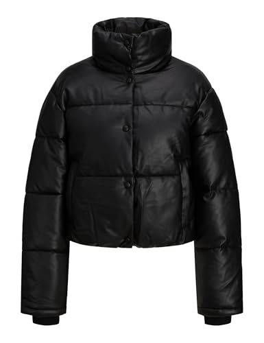 Jack & Jones Damen Jxbreezy Faux Leather Short JKT OTW Sn Pufferjacke, Schwarz, M von JJXX
