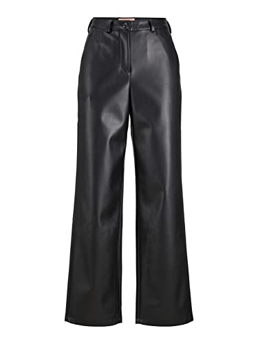 JACK & JONES Damen Jxmary Hw Faux Leather Pants Noos Hose, Schwarz, M EU von JACK & JONES