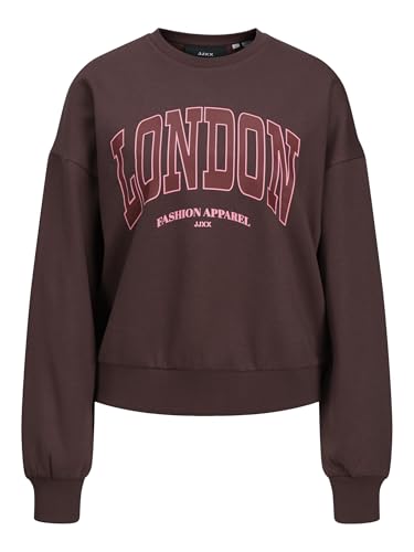 JACK & JONES Damen Jxmerle RLX Short Ls Crew SWT Sweatshirt, Sassafras/Print:London, XS von JACK & JONES