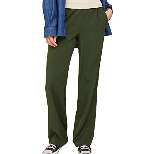 JACK & JONES Damen Jxpoppy Reg Hw Pant Pnt Noos Hose, Kombu Green, M / 30L EU von JACK & JONES