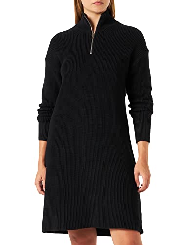 JACK & JONES Damen Jxsandra Twist Half Zip Dress Knit Sn Kleid, Schwarz, S EU von JACK & JONES