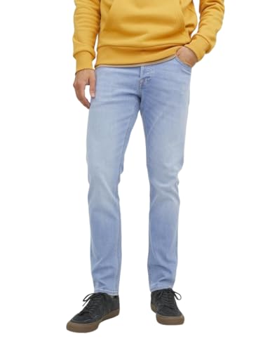 JACK & JONES Glenn Herren-Jeans, schmale Passform, hohe Passform, Stretch-Stoff, ganztägiger Komfort, geknöpfter Hosenschlitz, hellblau, 33 W/34 L JACK & JONES Glenn Herren-Jeans, schmale Passform, hohe Passform, Stretch-Stoff, ganztägiger Komfort, geknöpfter Hosenschlitz, hellblau, 33 W/34 L von JACK & JONES