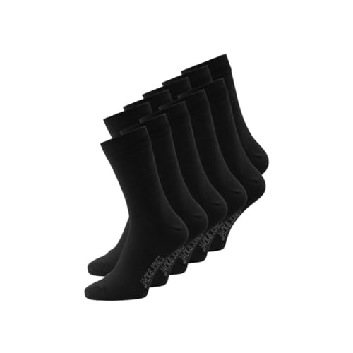 JACK & JONES Herren 10er-Pack Socken JacJens gestrickt Strümpfe strapazierfähig, Farbe:Schwarz, Größe:One Size von JACK & JONES