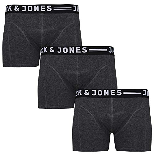 JACK & JONES Herren 3er Pack Boxershorts Mix Unterwäsche Mehrpack (#Darkgrey, L) von JACK & JONES