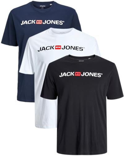JACK & JONES Herren 3er-Set T-Shirts aus Baumwolle (Big Size Mix 13, 4XL) von JACK & JONES