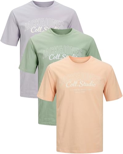 JACK & JONES Herren 3er-Set T-Shirts aus Baumwolle (Regular Fit Mix 21, S) von JACK & JONES
