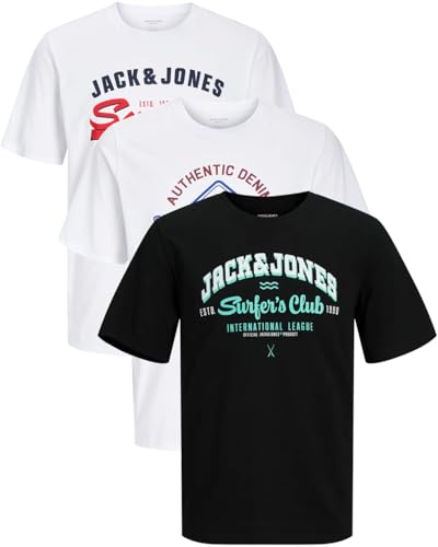 JACK & JONES Herren 3er-Set T-Shirts aus Baumwolle (Regular Fit Mix 28, XXL) von JACK & JONES