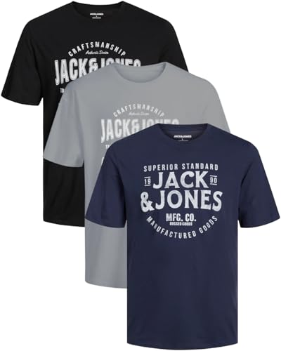 JACK & JONES Herren 3er-Set T-Shirts aus Baumwolle (Regular-fit Mix Opt 5, S) von JACK & JONES