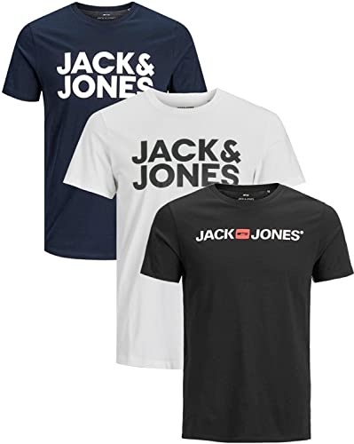 JACK & JONES Herren 3er-Set T-Shirts aus Baumwolle (Slim Fit Mix 15, M) von JACK & JONES